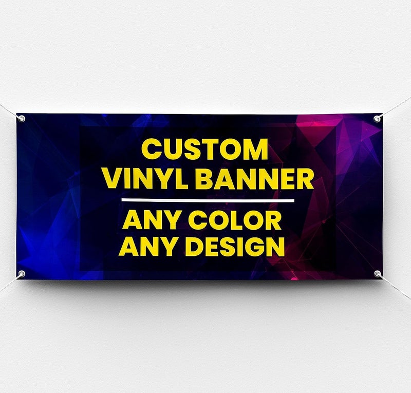 Factory of Stickers Store Personalized Custom Vinyl Banner Printing Indoor or Outdoor use Printed Business Event Birthday Party Large Custom Vinyl banner for Party Decoration (3'x10') - Image 1